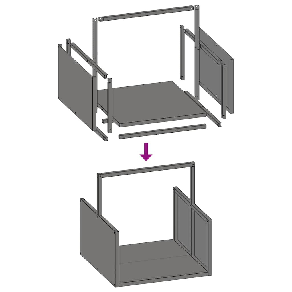 Firewood Rack Anthracite 40x40x40 cm Cold-rolled steel