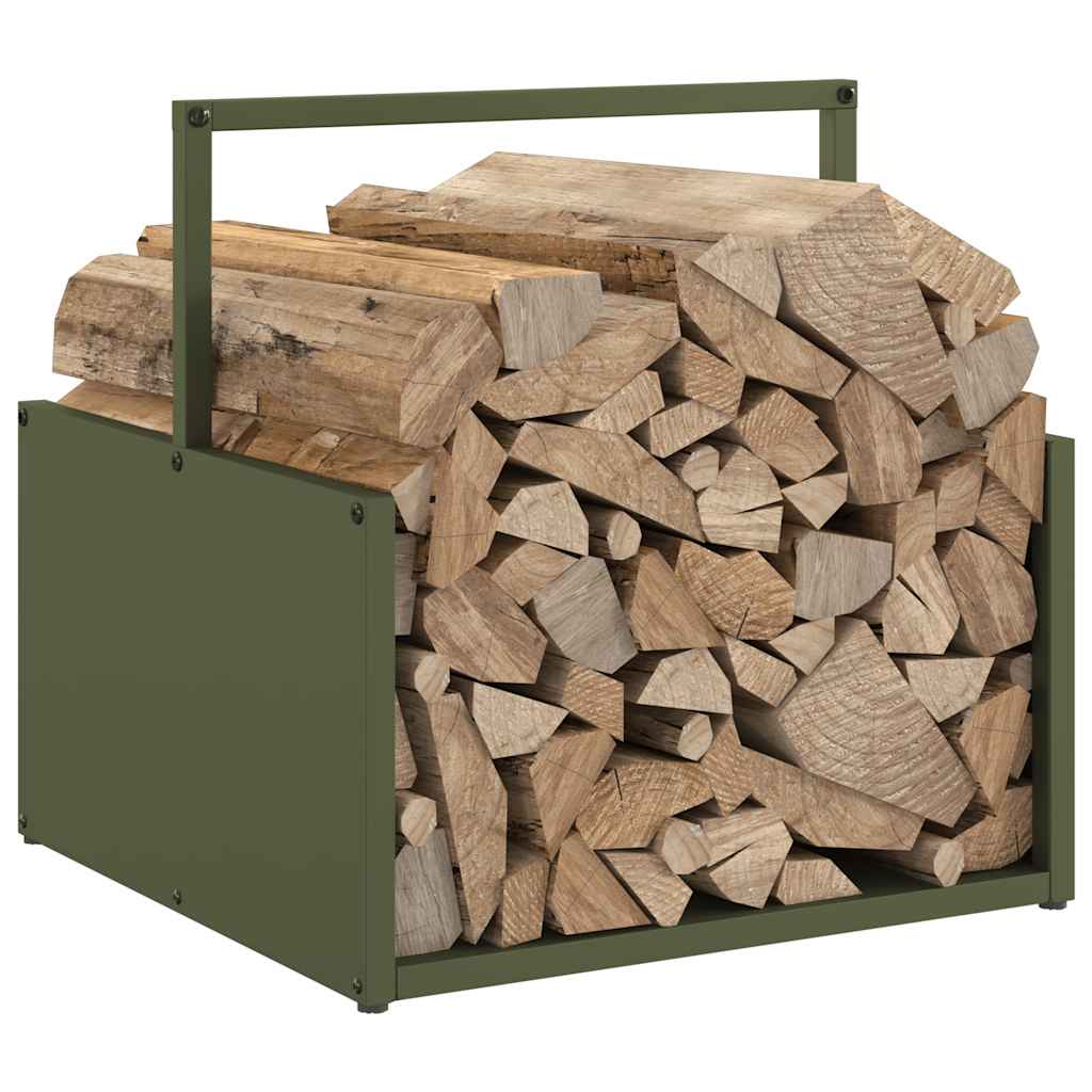 Firewood Rack Olive Green 40x40x40 cm Cold-rolled steel