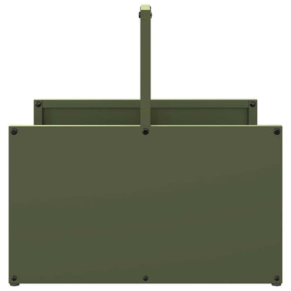 Firewood Rack Olive Green 40x40x40 cm Cold-rolled steel
