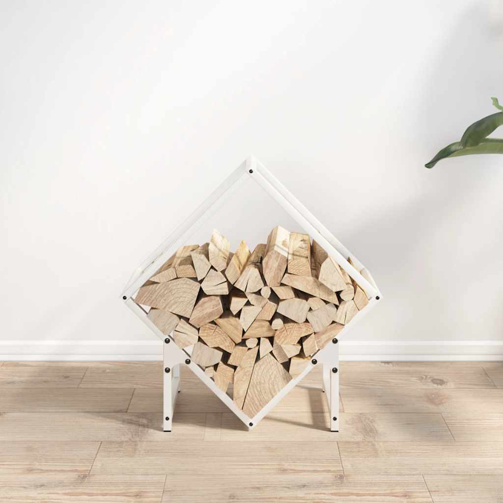 Firewood Rack White 50x25x50 cm Cold-rolled steel