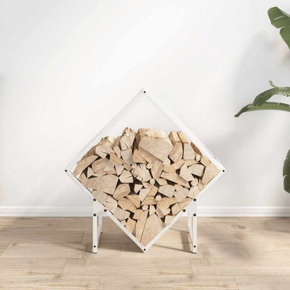 Firewood Rack White 60x25x60 cm Cold-rolled steel