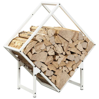 Firewood Rack White 60x25x60 cm Cold-rolled steel
