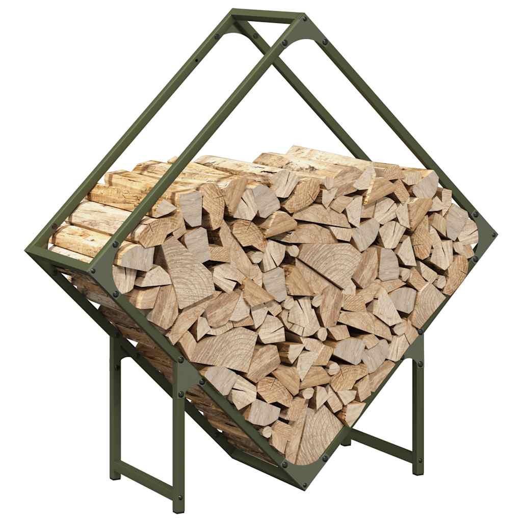 Firewood Rack Olive Green 80x25x80 cm Cold-rolled steel