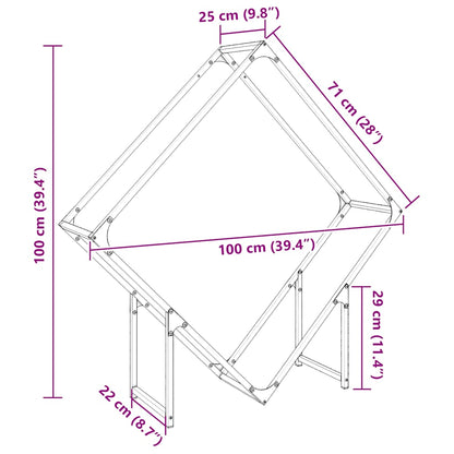 Firewood Rack Black 100x25x100 cm Cold-rolled steel