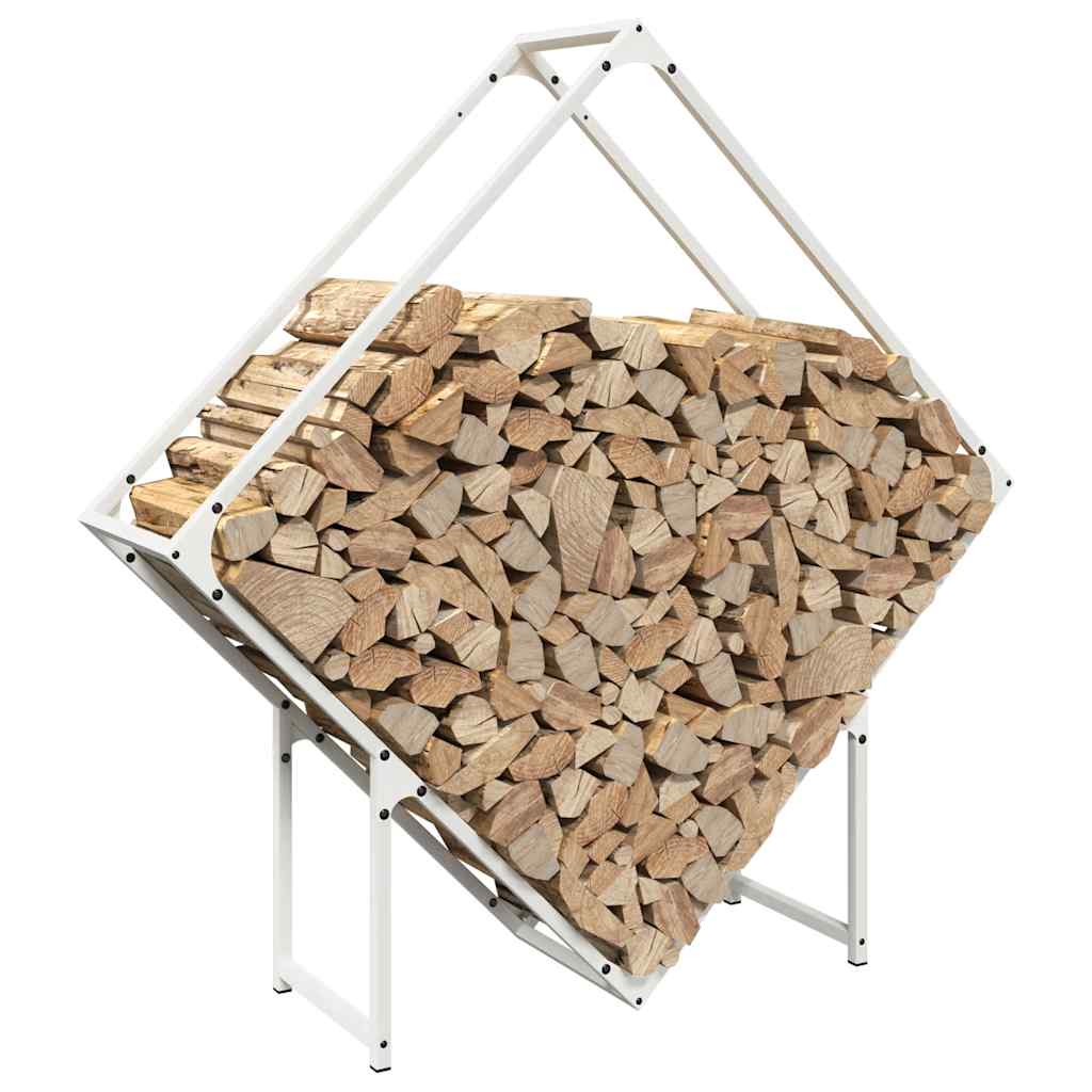 Firewood Rack White 100x25x100 cm Cold-rolled steel