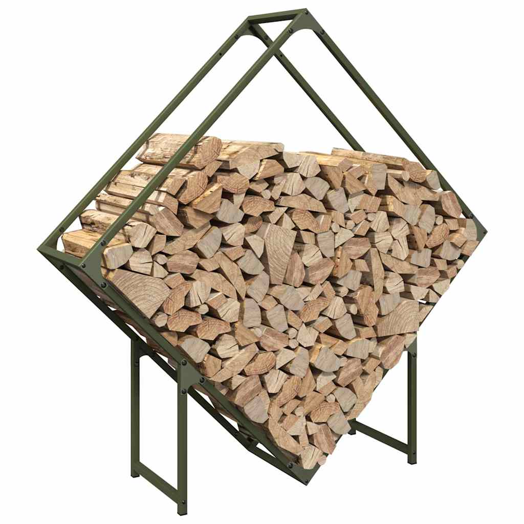 Firewood Rack Olive Green 100x25x100 cm Cold-rolled steel
