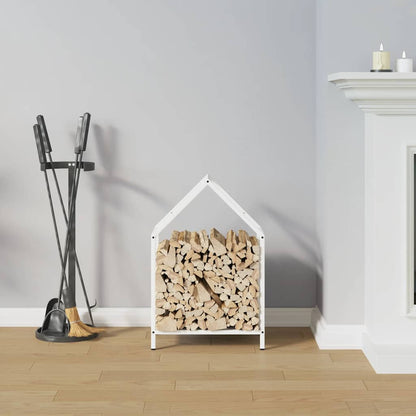 Firewood Rack White 40x25x60 cm Cold-rolled steel