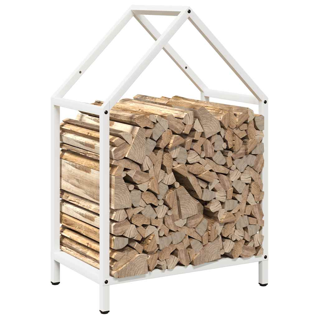 Firewood Rack White 40x25x60 cm Cold-rolled steel
