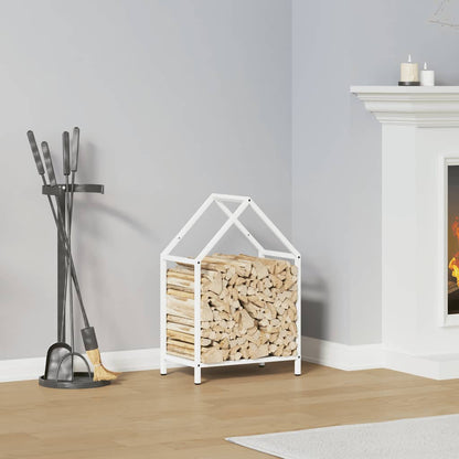 Firewood Rack White 40x25x60 cm Cold-rolled steel