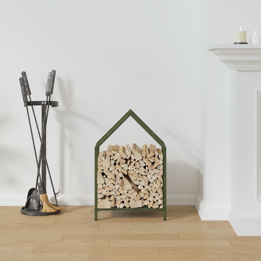 Firewood Rack Olive Green 40x25x60 cm Cold-rolled steel