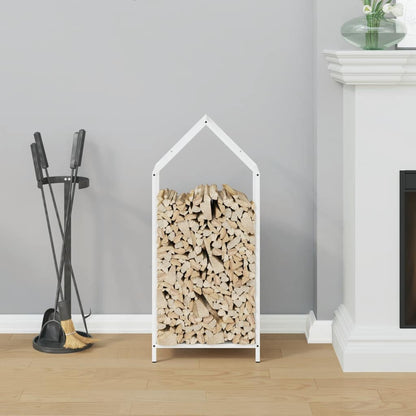Firewood Rack White 40x25x90 cm Cold-rolled steel