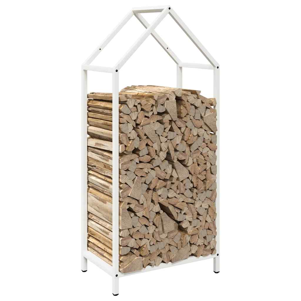 Firewood Rack White 40x25x90 cm Cold-rolled steel