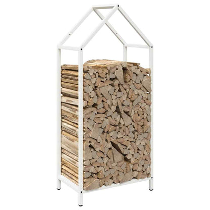 Firewood Rack White 40x25x90 cm Cold-rolled steel