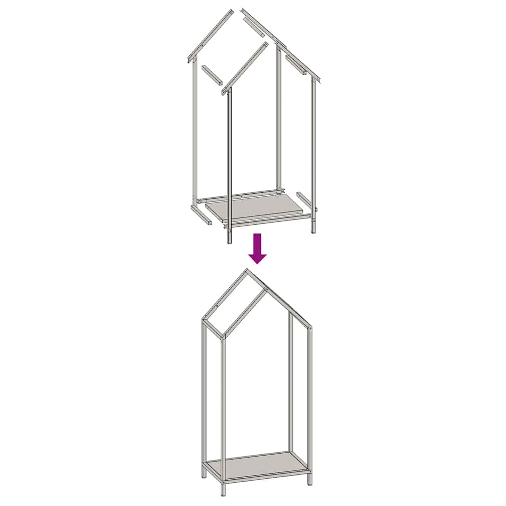 Firewood Rack White 40x25x90 cm Cold-rolled steel