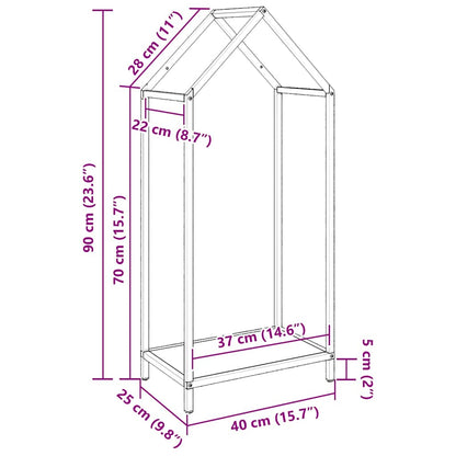 Firewood Rack White 40x25x90 cm Cold-rolled steel