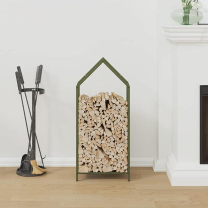 Firewood Rack Olive Green 40x25x90 cm Cold-rolled steel