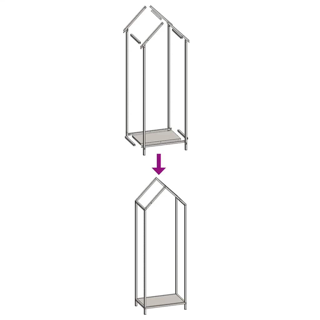 Firewood Rack Black 40x25x120 cm Cold-rolled steel