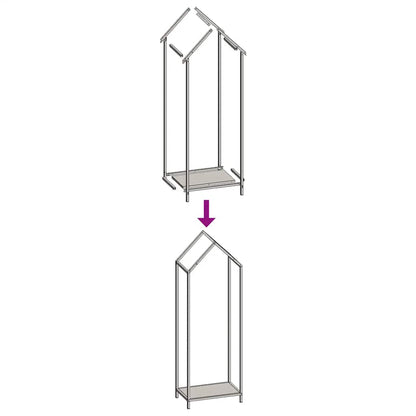 Firewood Rack Black 40x25x120 cm Cold-rolled steel