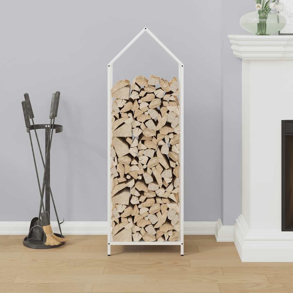 Firewood Rack White 40x25x120 cm Cold-rolled steel
