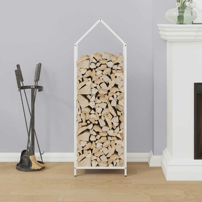 Firewood Rack White 40x25x120 cm Cold-rolled steel