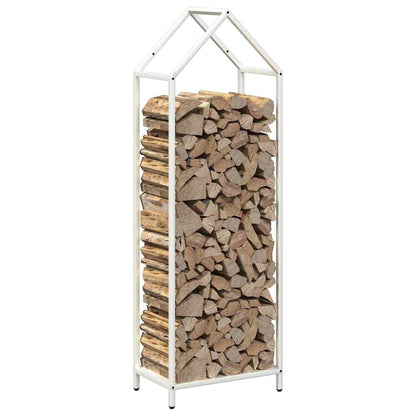 Firewood Rack White 40x25x120 cm Cold-rolled steel