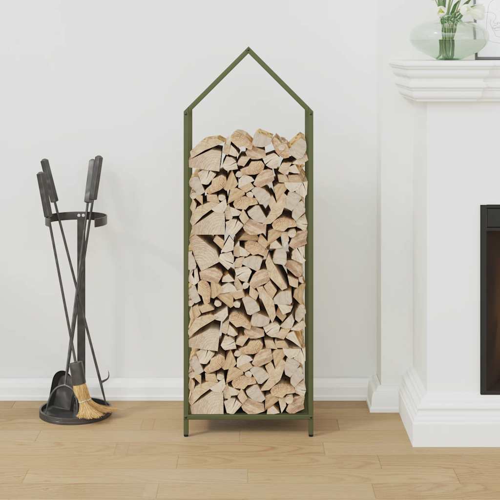 Firewood Rack Olive Green 40x25x120 cm Cold-rolled steel