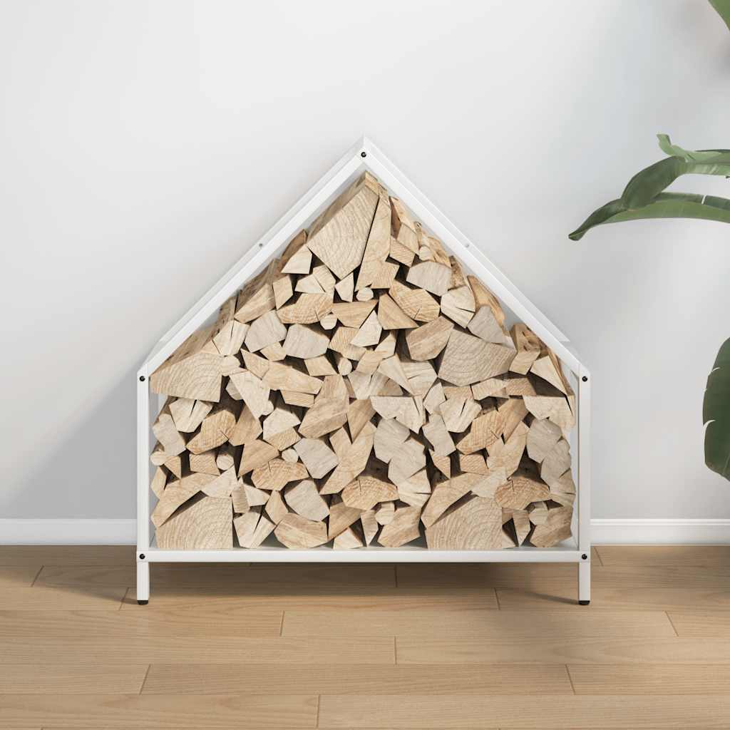 Firewood Rack White 60x25x60 cm Cold-rolled steel