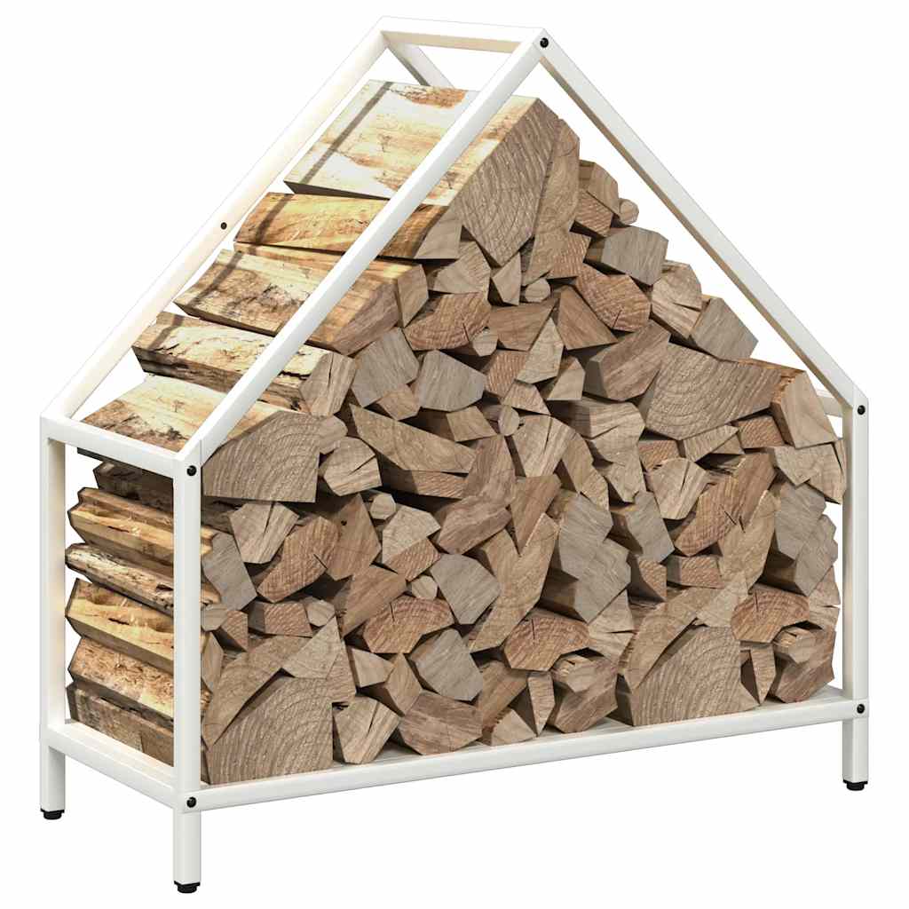 Firewood Rack White 60x25x60 cm Cold-rolled steel