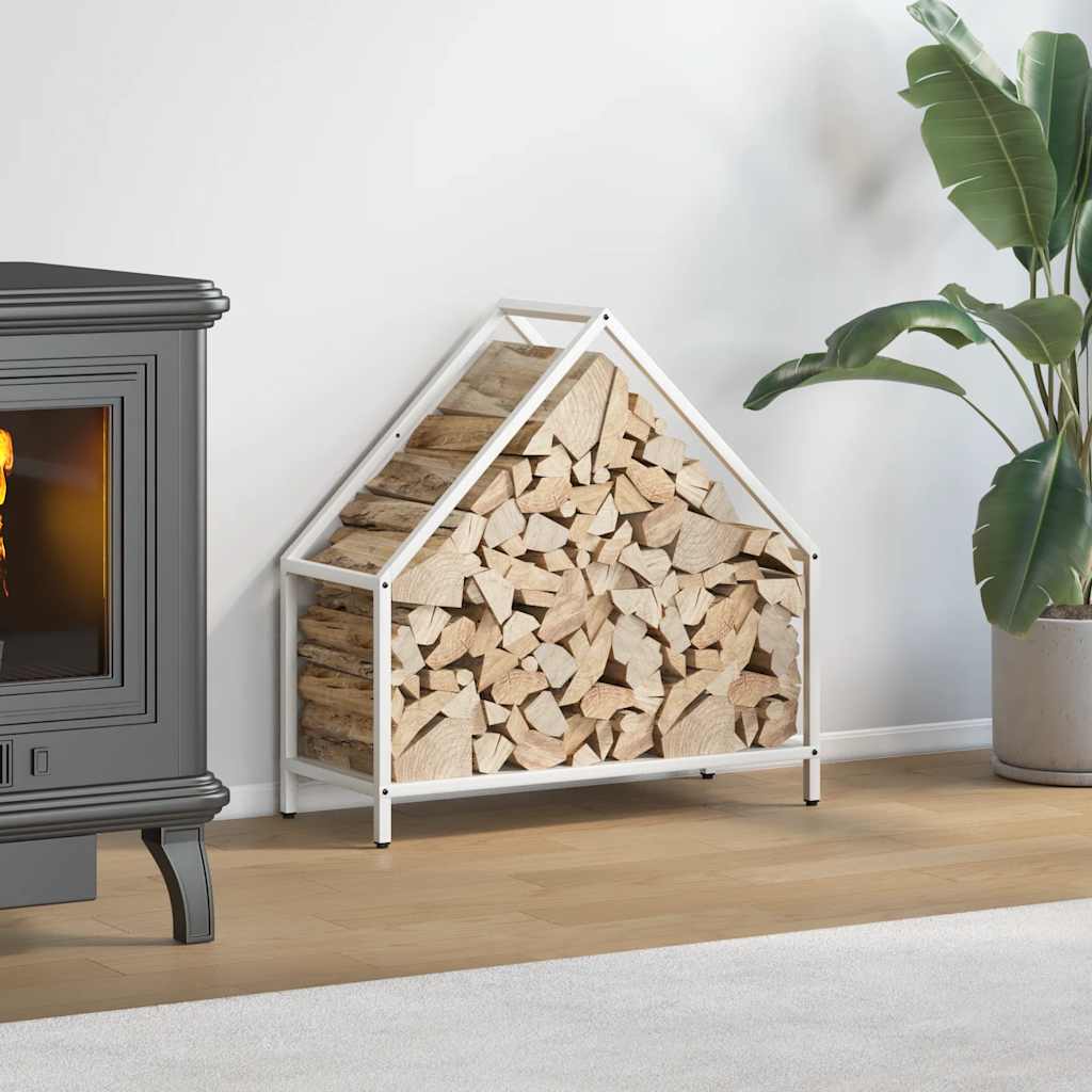 Firewood Rack White 60x25x60 cm Cold-rolled steel