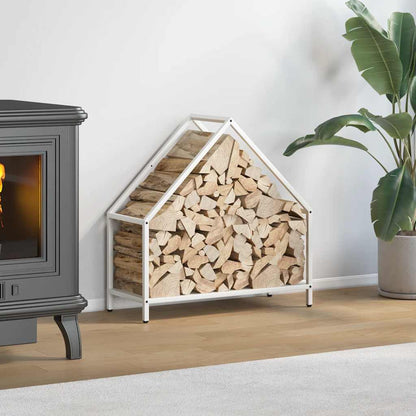 Firewood Rack White 60x25x60 cm Cold-rolled steel