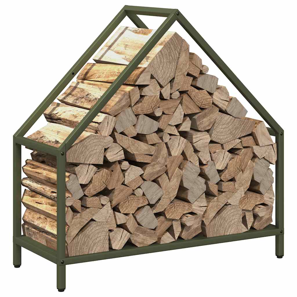 Firewood Rack Olive Green 60x25x60 cm Cold-rolled steel