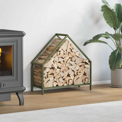 Firewood Rack Olive Green 60x25x60 cm Cold-rolled steel