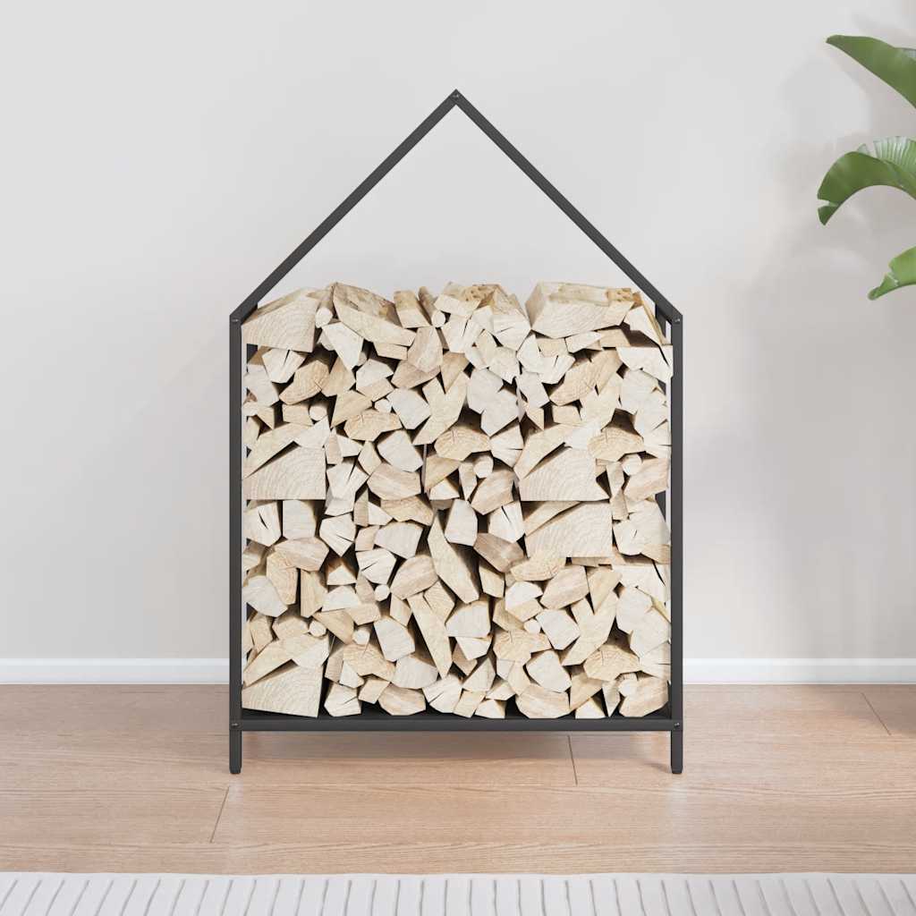 Firewood Rack Black 60x25x90 cm Cold-rolled steel
