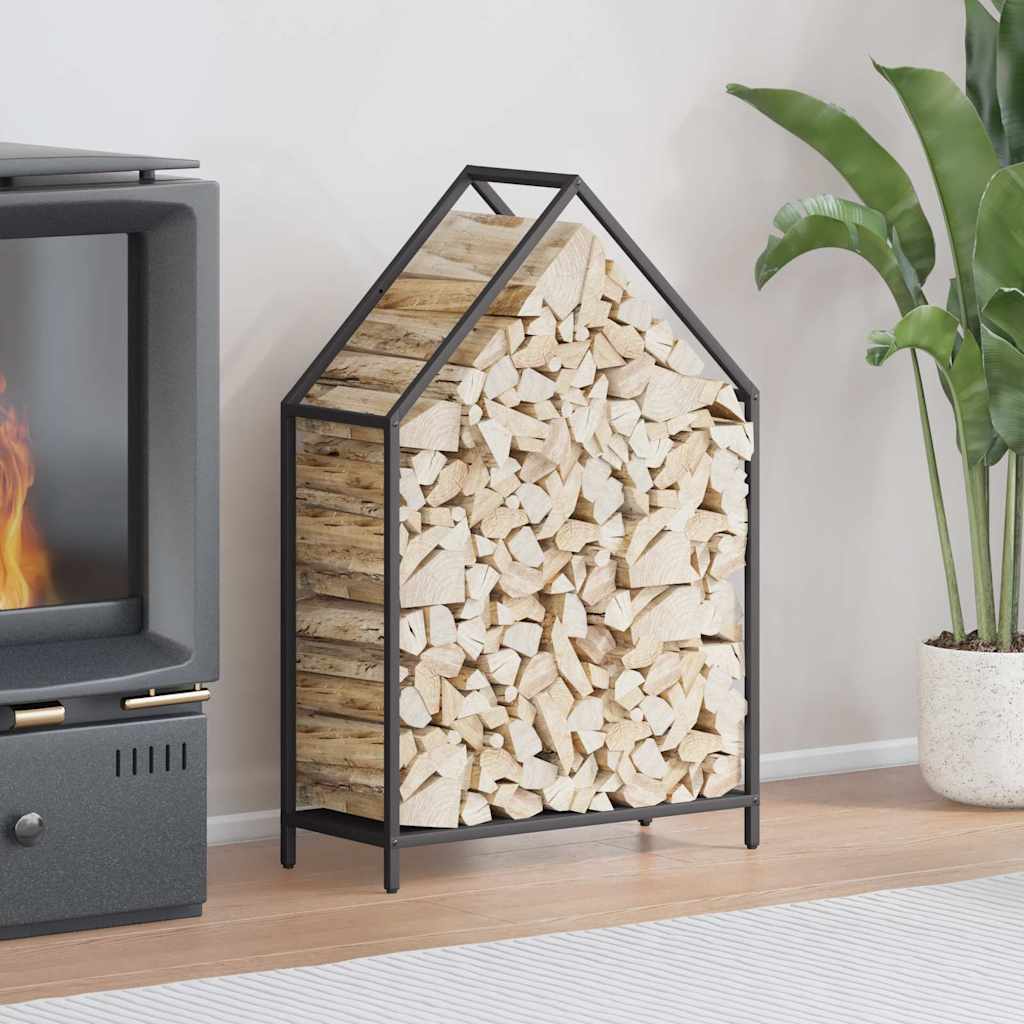 Firewood Rack Black 60x25x90 cm Cold-rolled steel