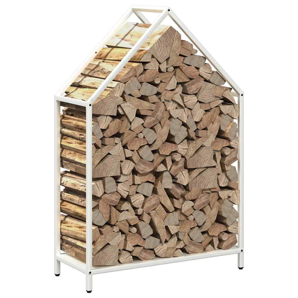 Firewood Rack White 60x25x90 cm Cold-rolled steel