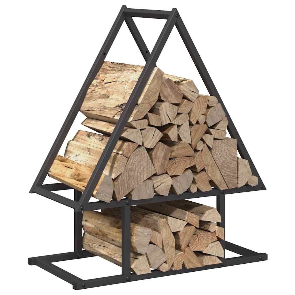 Firewood Rack Black 50x25x60 cm Cold-rolled steel