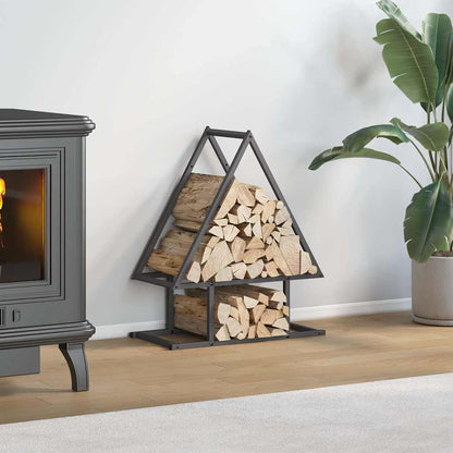 Firewood Rack Black 50x25x60 cm Cold-rolled steel