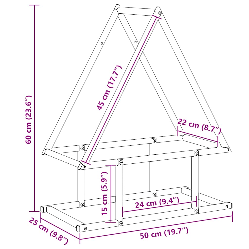 Firewood Rack Anthracite 50x25x60 cm Cold-rolled steel