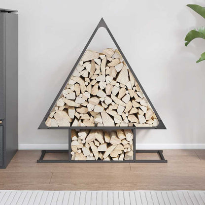 Firewood Rack Black 80x25x90 cm Cold-rolled steel