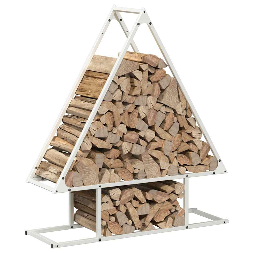 Firewood Rack White 80x25x90 cm Cold-rolled steel