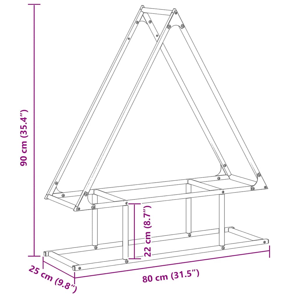 Firewood Rack Anthracite 80x25x90 cm Cold-rolled steel