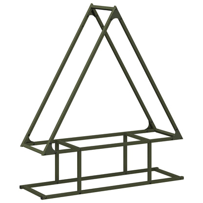 Firewood Rack Olive Green 80x25x90 cm Cold-rolled steel
