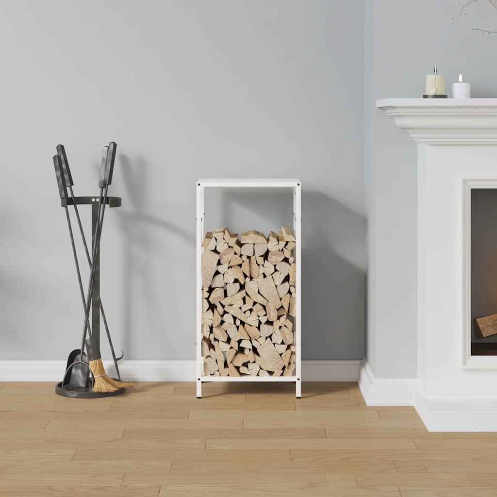 Firewood Rack White 34x25x70 cm Cold-rolled steel
