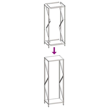 Firewood Rack White 34x25x100 cm Cold-rolled steel