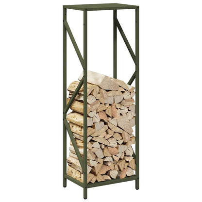 Firewood Rack Olive Green 34x25x100 cm Cold-rolled steel