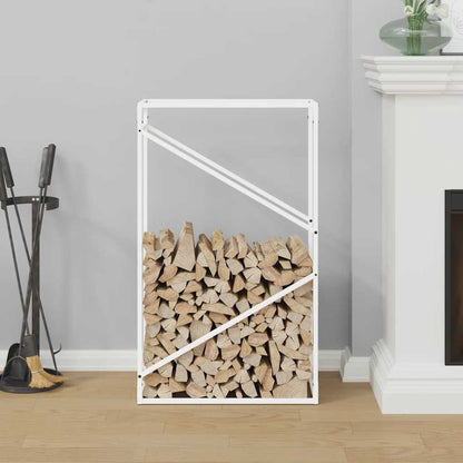 Firewood Rack White 60x25x100 cm Cold-rolled steel