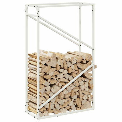 Firewood Rack White 60x25x100 cm Cold-rolled steel