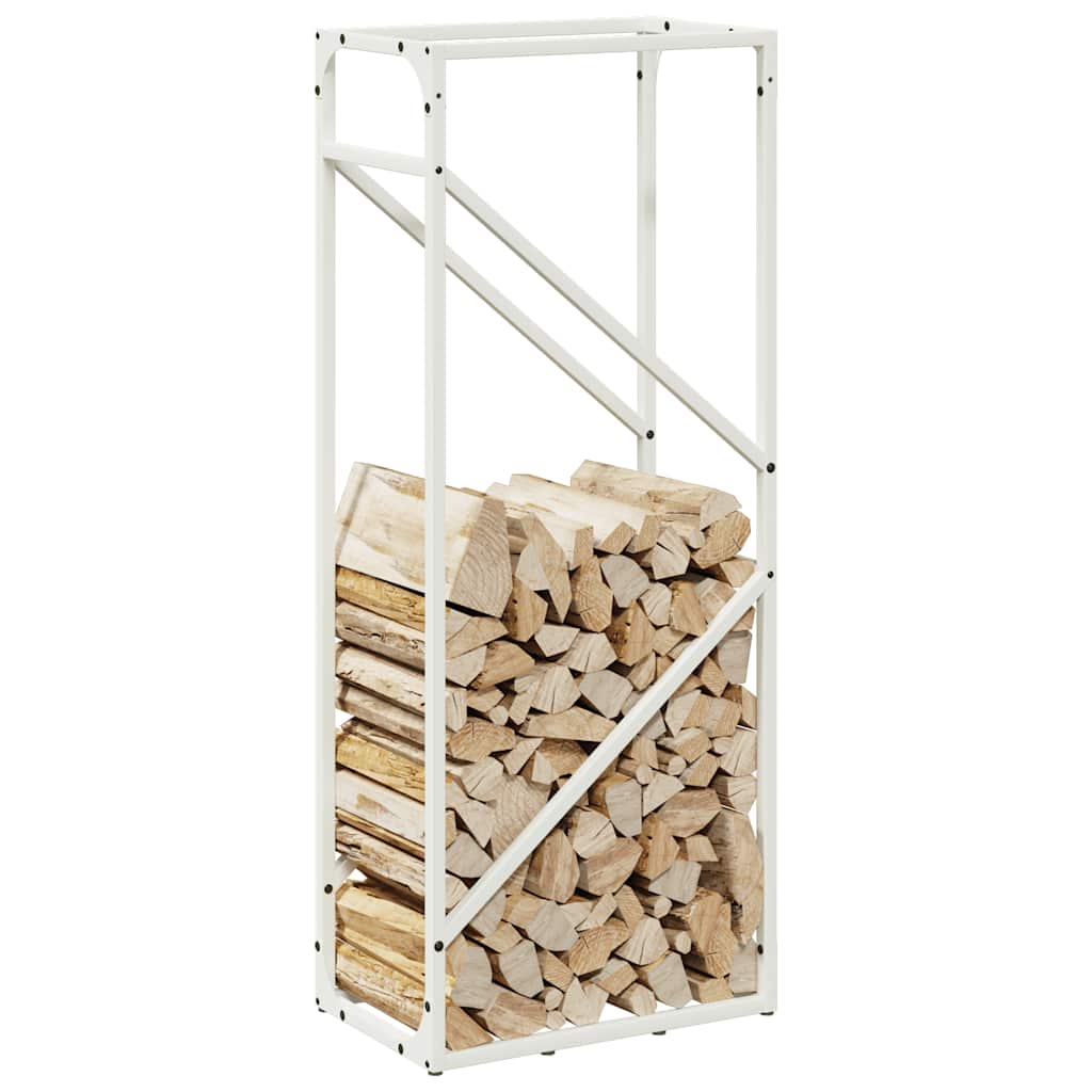 Firewood Rack White 40x25x100 cm Cold-rolled steel