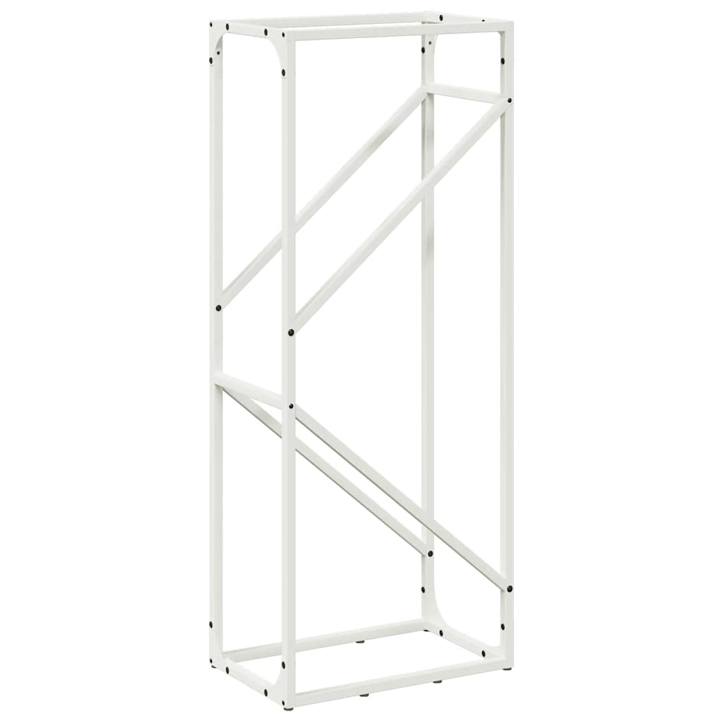 Firewood Rack White 40x25x100 cm Cold-rolled steel