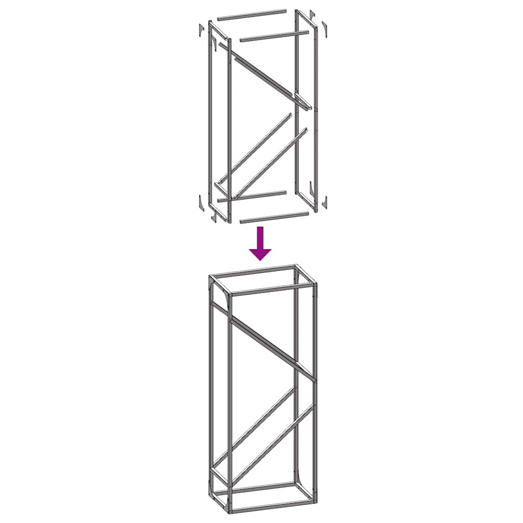 Firewood Rack White 40x25x100 cm Cold-rolled steel